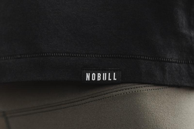 Women's Nobull WoHeavyweight Pocket Boxy Tee Long Sleeve Black | SG Y3159X